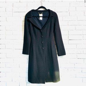 Moschino Black Single-Breasted Wool Coat Size 8